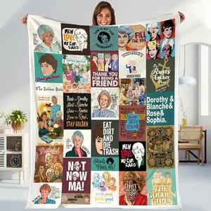 Cozy Golden Girls Blanket, 80s Retro TV Show Throw Dorothy Rose Blanche Sophia, Soft Fluffy All-Season Couch Bed Blanket, Perfect Gift for Moms, Grandmas, BFFs, 80s Nostalgia Lovers & Vintage Home Decor Fans, Mother’s Day, Thanksgiving, & Birthdays