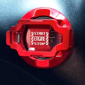 1pc Universal Metal Push Start Button Cover for Car Ignition, Anti-Scratch Engine Start Stop Protector, Easy Installation Vehicle Interior Accessory