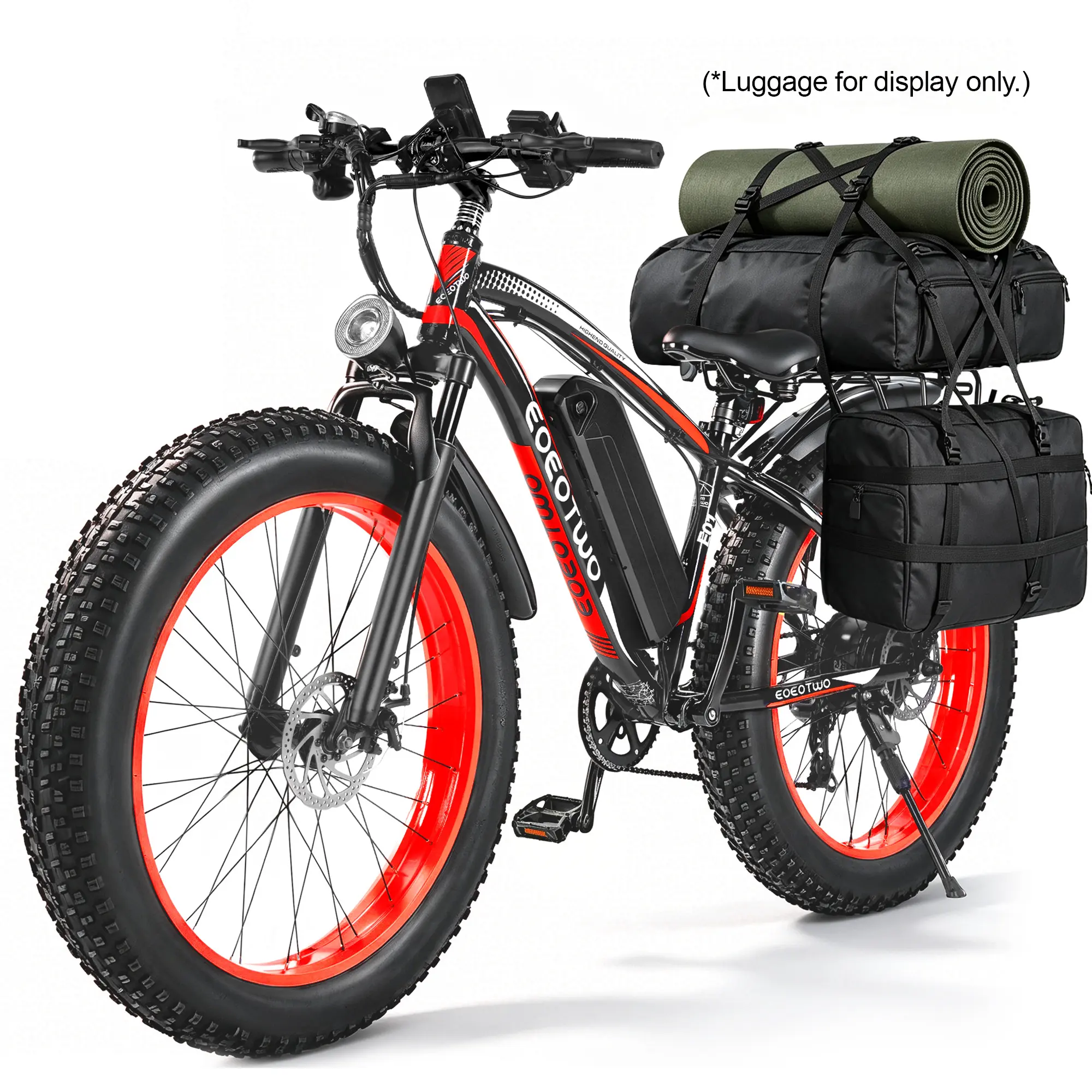 EOEOTWO E01 Electric Bike, Ultra-Light  (29.4KG Total Weight), 26" × 4" Fat Tires, 48V 20Ah High-Range Battery; Top Speed 34 MPH, Cruise Control, Equipped with Fenders and Rear Rack. Mountain E-Bike, Ideal for Couples' Weekend Rides