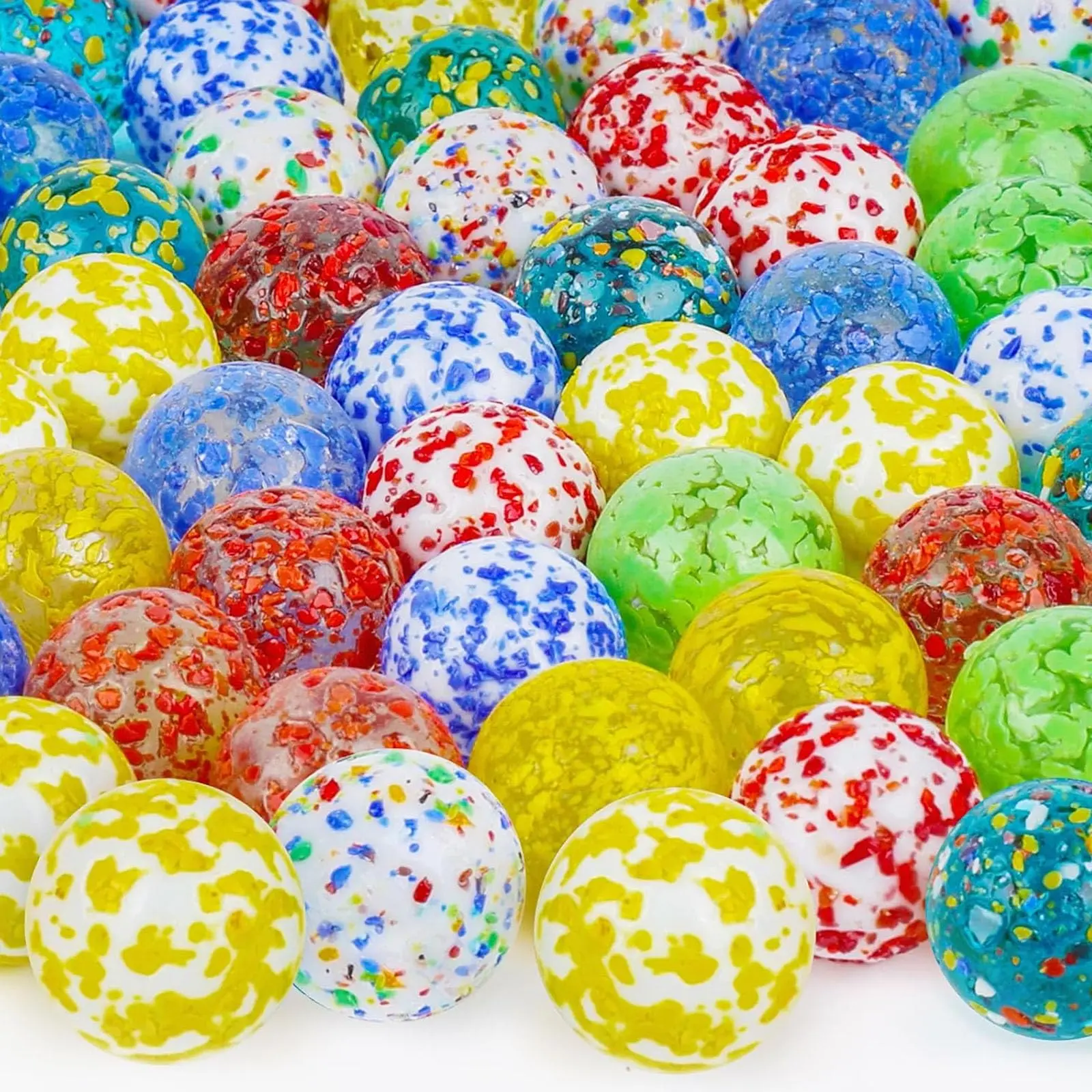 60PCS 5/8 Inch Assorted Color Glass Marbles, Marble Racing Game Toys for Kids, Vase Fillers & Aquarium Decor