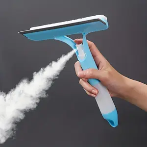 Multi functional glass wiping tool for cleaning mirrors, double-sided brush for wiping, scraper with spray bottle, three in one glass scraper, Window Cleaning Tool