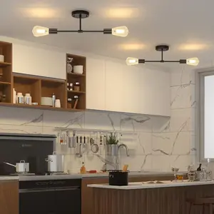 Modern Bathroom Light Fixture Set – Dual-Head Semi-Recessed Wall Sconce Hardwired Flush Mount Ceiling Light Suitable For BathroomKitchen Hallway Bedroom - Minimalist Contemporary Design Easy Installation (Bulbs Not Included) Compatible With Standar tiktok