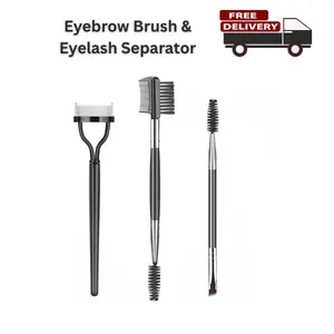3Pcs Eyebrow Brush and Lash separator – Dual-Ended Brow Comb & Lash Spoolie for Professional Eye Makeup and Grooming Tools"