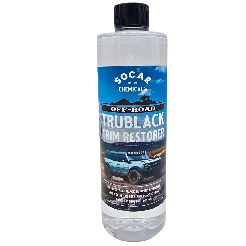 Socar Chemical TruBlack Trim Restorer - 16 oz Bottles, Car Detailing Chemical, Automotive Exterior Cleaner, Boat Trim Solution with Versatile Usage