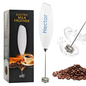 Milk Frother Handheld Battery Operated Electric Foam Maker, Drink Mixer with Stainless Steel Whisk and Stand for Cappuccino, Bulletproof Coffee, Latte