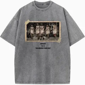 1996 Chicago Squad Vintage Photo T-Shirt The Grea Team Ever 72-10 Michael Jordan Crewneck Cotton 1QY BUC