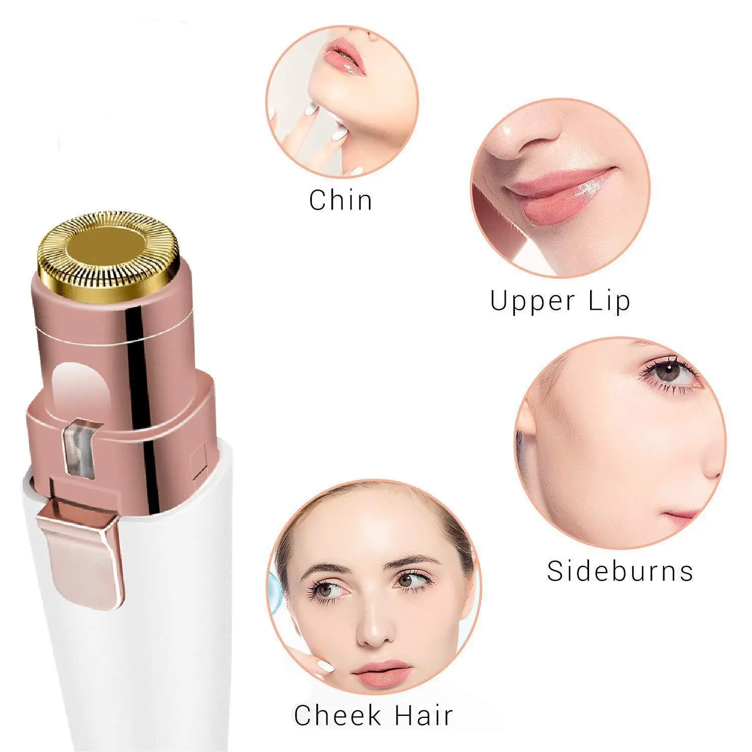 2 in 1 Electric Eyebrow Trimmer, 1 Set Portable Rechargeable Eyebrow Shaver with LED Light, Facial Eyebrow Hair Removal Tool for Women, Cordless Shaver