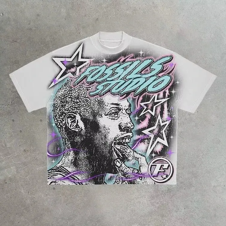 Summer Basketball Legend Graphic Pure Cotton White Short-sleeved T-shirt Men's Y2K Short-sleeved Oversized T-shirt Street Wear
