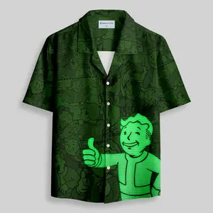Geeksoutfit Vault Boy Button Up Pocket Hawaiian Shirt, Beach Party Shirt, Funny Hawaiian Shirt, Unisex sold by Simon Smith Hawaiian Shirt, Men's Button Down Shirt, Beach Wear, Casual Short Sleeve, Polyester Fabric