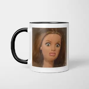 Funny Nasty Barbie Face Mug, Funny Accent Mug, Humorous Coffee Cup Gift for Mom Dad Colleague Friend, Valentine's Day Present, No Power Supply