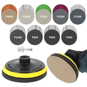 45 count 5 Inch Wet Dry Sanding Discs Kit with Hook and Loop Backing Pad 5/8-11 and , Angle  Drill Sanding Attachment, Sander for Drill 400 to 5000 Grits Sandpaper for  Metal