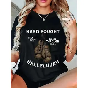 100% Cotton Brandon Hard Fought Hallelujah Praise Jesus Lake Merch Women Men T-Shirt Christ Christian Tops