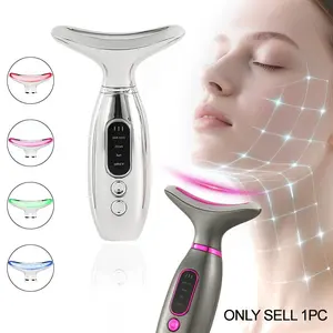 Rechargeable Facial and Neck Massager Set, Heated Face Beauty Instrument, 4 Modes, 3 Levels, Adjustable, Skin Care Tool, Perfect Gift, Home and Travel Use, Facial Beauty Massagers