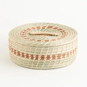 Wild Grass and Pine Tortilla/Storage Basket with Lid