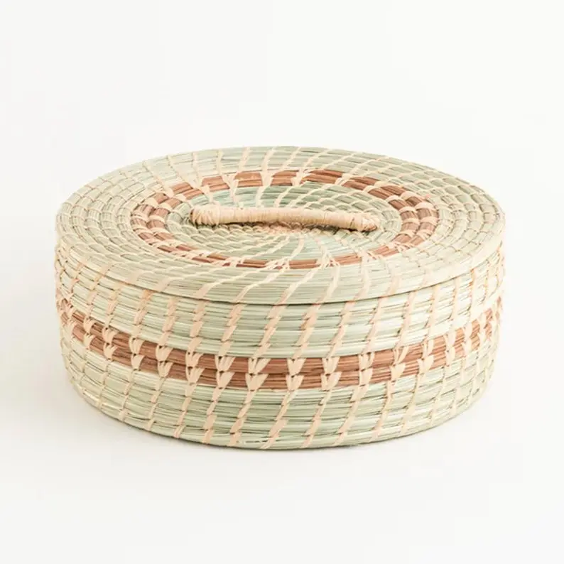 Wild Grass and Pine Tortilla/Storage Basket with Lid
