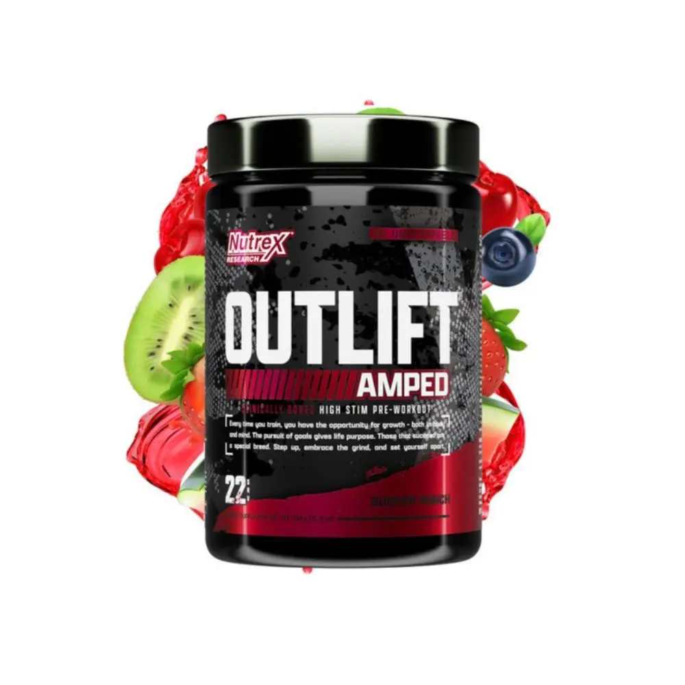 Nutrex Research Outlif Amped Edible Pre-Workout Dietary Supplement - Summervibes Fitness Formula with B12, Energy Support, Focus Support, Health & Nutrition Boost