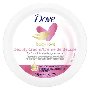 Dove Beauty Cream, Pink - 1.69 oz Face and Body Lotion