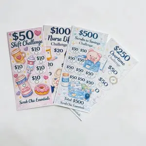 Nurse Savings Challenge Bundle| $50, $100, $250 $ $500 Cash Stuffing Trackers