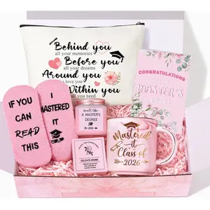JMBMTER 2026 Graduation Gifts for Her, Masters Degree Graduation Gift Set for Women, Students, Niece, Daughter, Girlfriend, Pink Congratulations Grad Gift Baskets