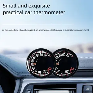 Mini Portable Analog Thermometer, Precision Temperature Monitor, Car Environment Monitoring, Durable Plastic Cover, Dashboard Decor, Home Use
