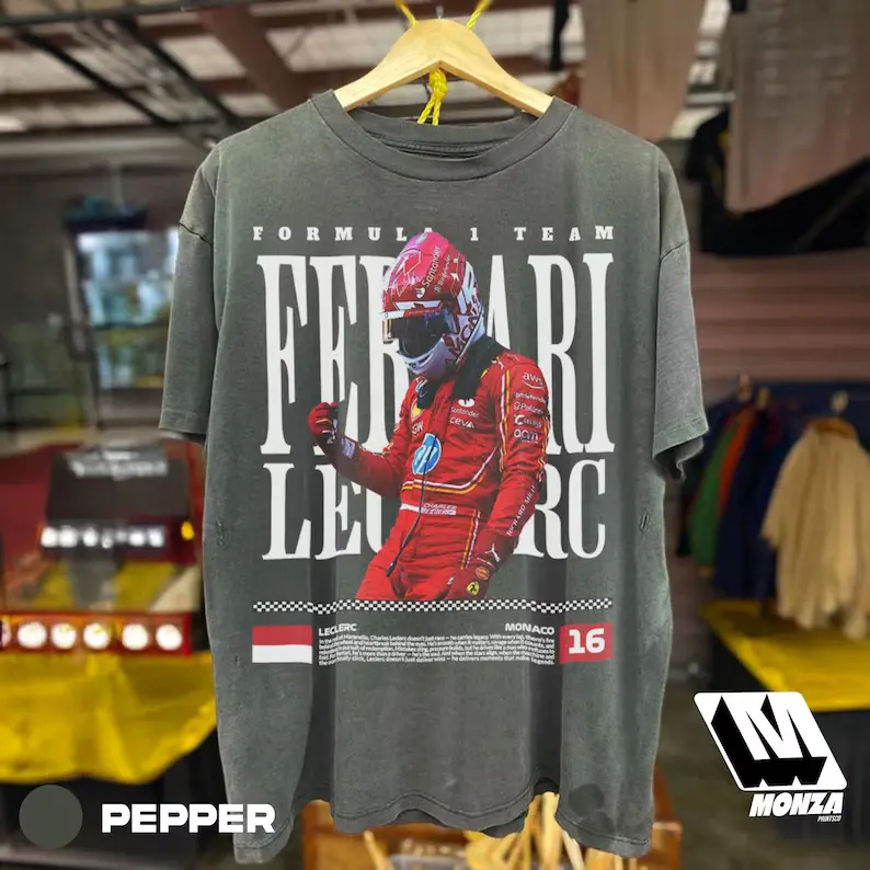Charles Leclerc T-Shirt, Formula  Racing Graphic Tee, Vintage , Formula  Fan Apparel