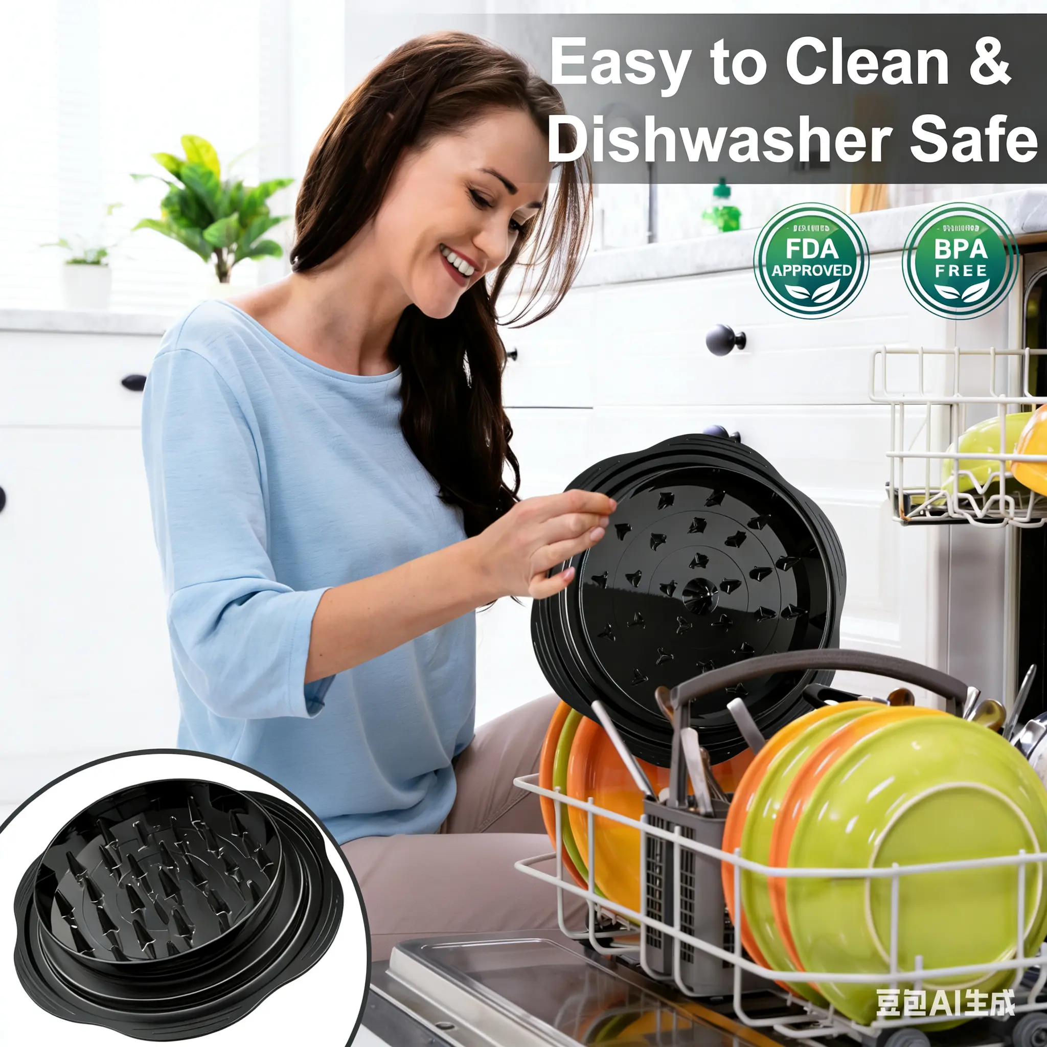 Large Chicken Shredder, Heavy Duty Highly Durable Chicken Shredder Tool Twist, Meat Shredder Machine, BPA Free, Strong Anti-Slip, Dishwasher Safe, Suitable for Pork Beef Chicken Rotary Food Grater Rotating Food Grater