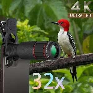 HD 32x Long Focus Cell Phone Lens, Outdoor Bird Watching Photography Video, Universal Fit for Most Phones, Outdoor Enthusiasts' Choice