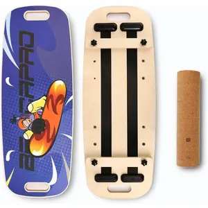 Board Trainer, Wooden  Board with Adjustable Stoppers -3 Different Distance Options- Exercise Equipment for Fitness Work