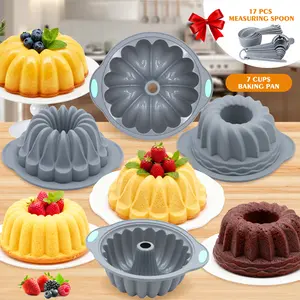 nonstick pan 21 Silicone Cake Baking Set, baking mold jelly mold, silicone molds for Suitable for Pudding, pound cake, ring cake, pumpkin cake, but also for making mousse, Perfect for Thanksgiving and Christmas, an ideal choice for holiday gifts and gathe