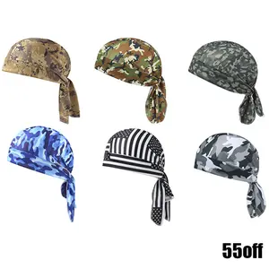 6-pcs 4pcs Skull Caps for Men, Camouflage Do Rag Women Breathable Helmet Liner, 3 in 1 Face Covering UV Sun Protection Neck Drape Durags Do Rags for Men - Doo Rags, Skull Caps, Durags for Cycling and Motorcycling