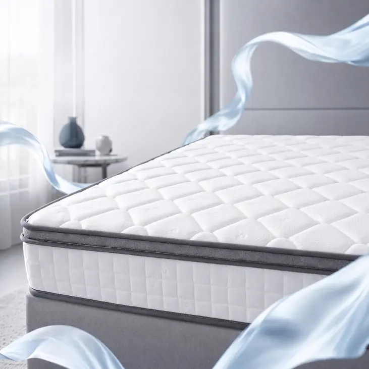 Quilted Mattress with Soft Gray Trim, Queen Size-Full Size Memory Foam Mattresses, Antibacterial for Ultimate Comfort and Support, Full Size Mattress, Anti-Allergic Mattresses
