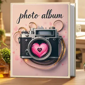 6-Inch Scrapbook Photo Album, 1 Count Creative Camera Design Photo Album, Large Capacity Photo Storage Album for Home & School & Wedding & Party, Decor