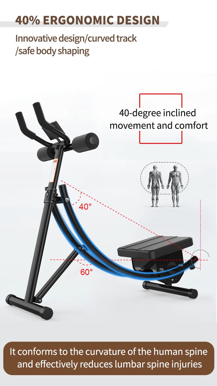 Foldable Ab Exercise Machine & Sit Up Bench Abdominal Crunch Trainer for Home Gym Fitness Comes with 6 Free Bonus Items Tensile Band Figure Eight Resistance Band Grip Strength Tester Safety Gloves Yoga Ring Skipping Rope
