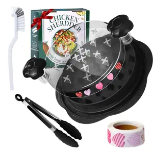 Chicken Shredder Tool – 10.8'' Large Visible Meat Shredder, Ergonomic Anti-Slip Handle,  Includes Brush & Fork