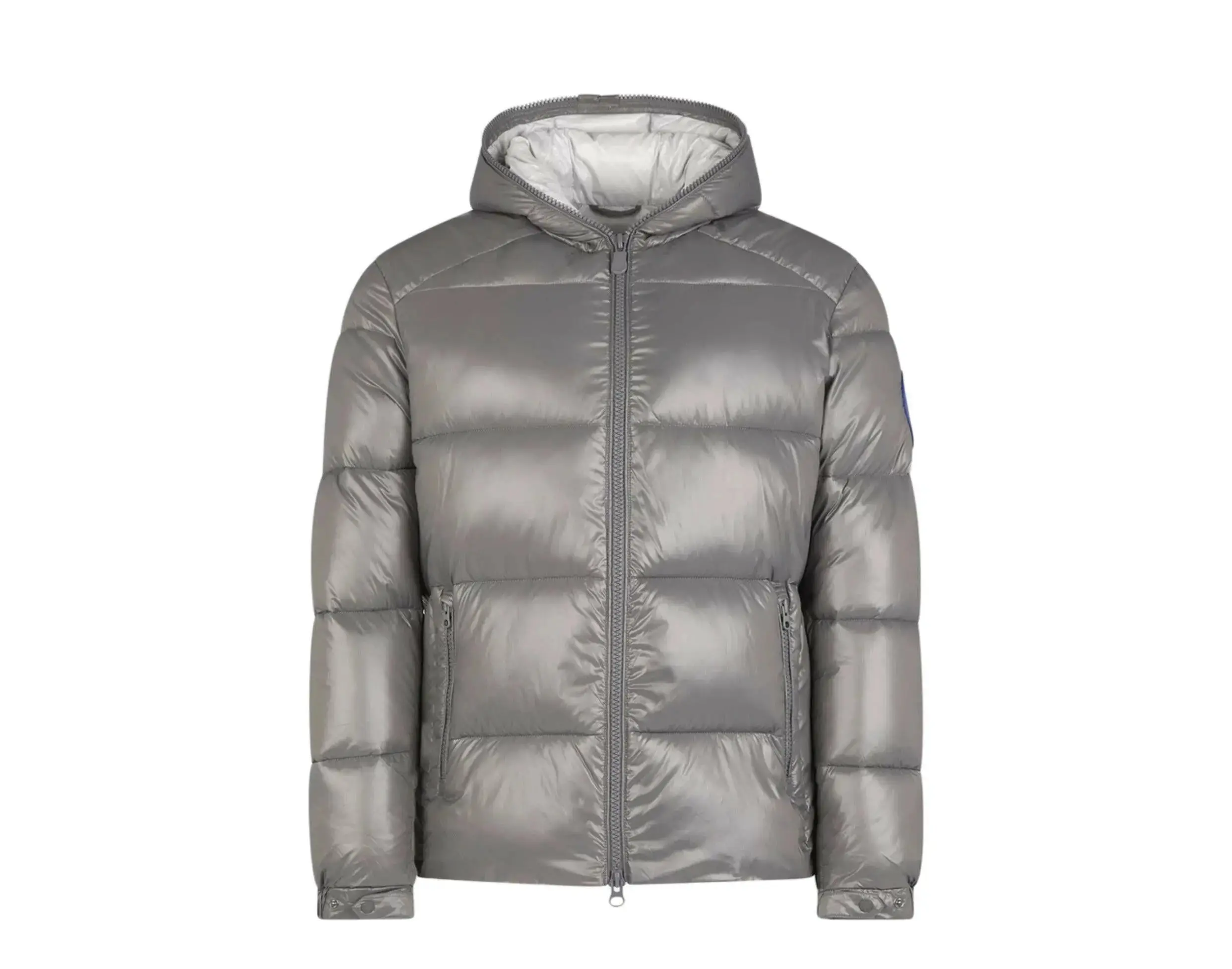 Save The Duck Luck Quilted Hooded Puffer Jacket in Mid Grey | Men's