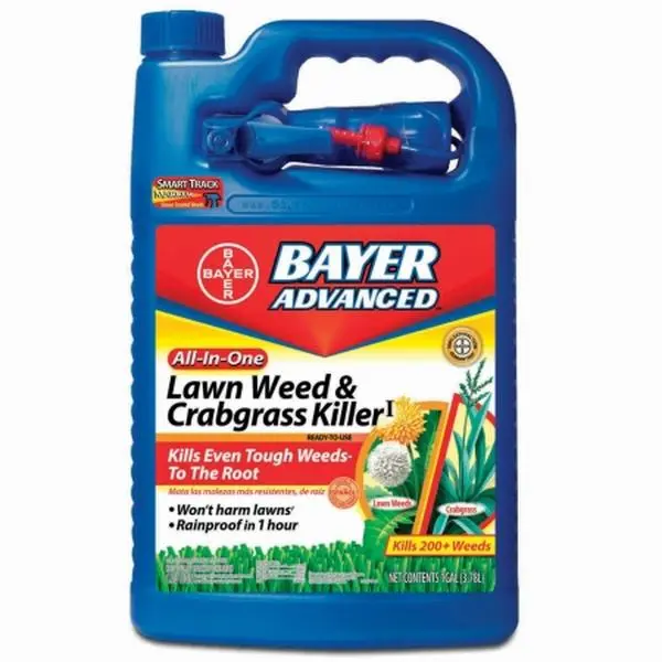 212 MAIN BioAdvanced BAY704130A Gal All-In-1 Lawn & Crabgrass Killer RTU, Ready-To-Use, Kills Tough Weeds, Fast Rainproof Weed Control, All-In-One