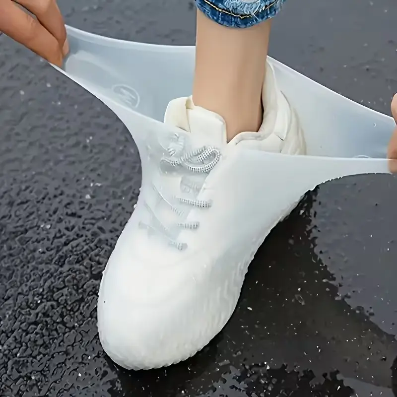 Waterproof Reusable Non-Slip Shoe Covers, Unisex Durable Elastic Easy Clean, 1 Pair Footwear Protectors for Men and Women