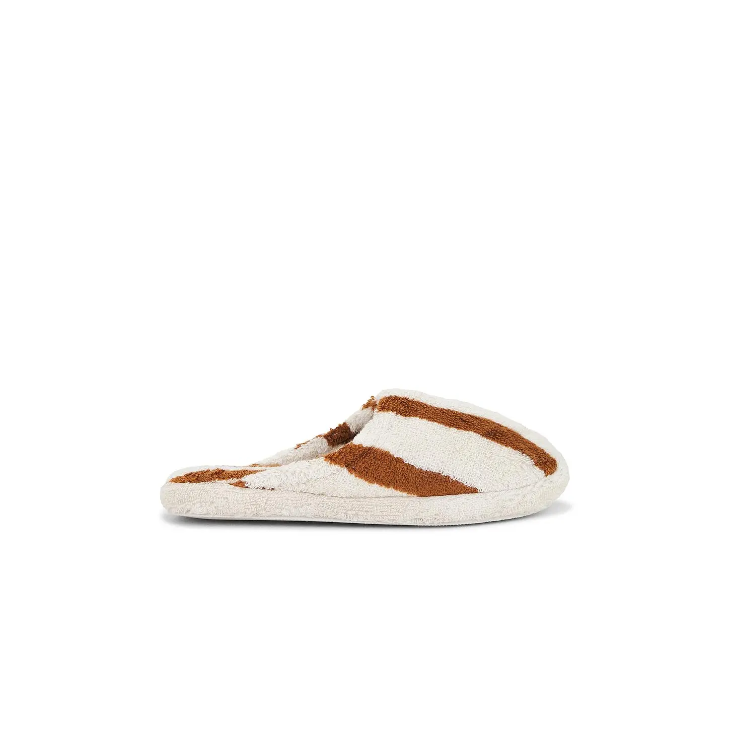 Parachute Terry Stripe Slippers in Bone & Tobacco