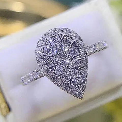 Leaf Design Rhinestone Decorated Ring, Statement Ring, Elegant Casual Ring, Fashion Accessories for Women for Party, Daily Clothing Decor, Trendy All-match & Exquisite Jewelry for Birthday Gift, Beautiful Rings