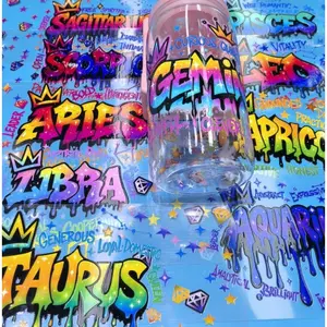 Pretty 12pcs Zodiac Set UV DTF 16oz Single-Side Cup Stickers for DIY Craft summerwins