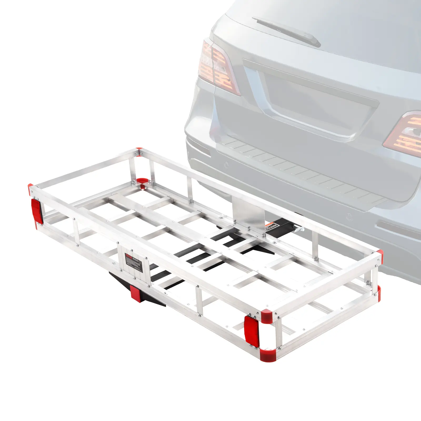 【Summerfinds】VEVOR 49.4 x 22.4 x 7.1 in Hitch Cargo Carrier,500lbs Loading Capacity Trailer Hitch Mounted Cargo BasketRust-proof Aluminum Luggage Carrier Rack Fits 2" Hitch Receiver for SUV Truck Pickup Camping
