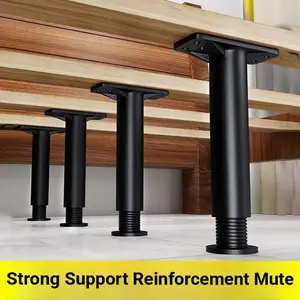 4 Pcs Adjustable Metal Furniture Legs, 4.8-7.8 inch, Heavy Duty Replacement Couch Legs with Rubber Non-Slip Base, Bed Support Feet Risers for Sofa/Table/Couch/Dresser/Cabinet/Bed Frame Slats   repair work