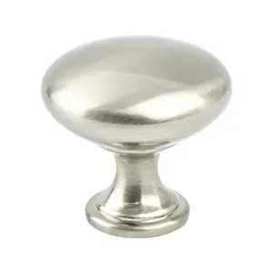 Berenson  1.187 in. dia. Euro Moderno Knob with Brushed Nickel