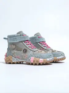 Women's Thick Sole High Top Dad Shoes, Sneaker, Rhinestone Embroidered Unique Design, Hand-Embedded Rhinestones Fashion Luxury Casual Women's Shoes