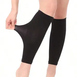 2Pcs Dual Breathable Compression Socks, Ankle Support, Athletic Leg Gaiters, Footless Compression Socks For Nursing, Basketball And Running, For Men And Women Healthcare Fabric calf Compression Black