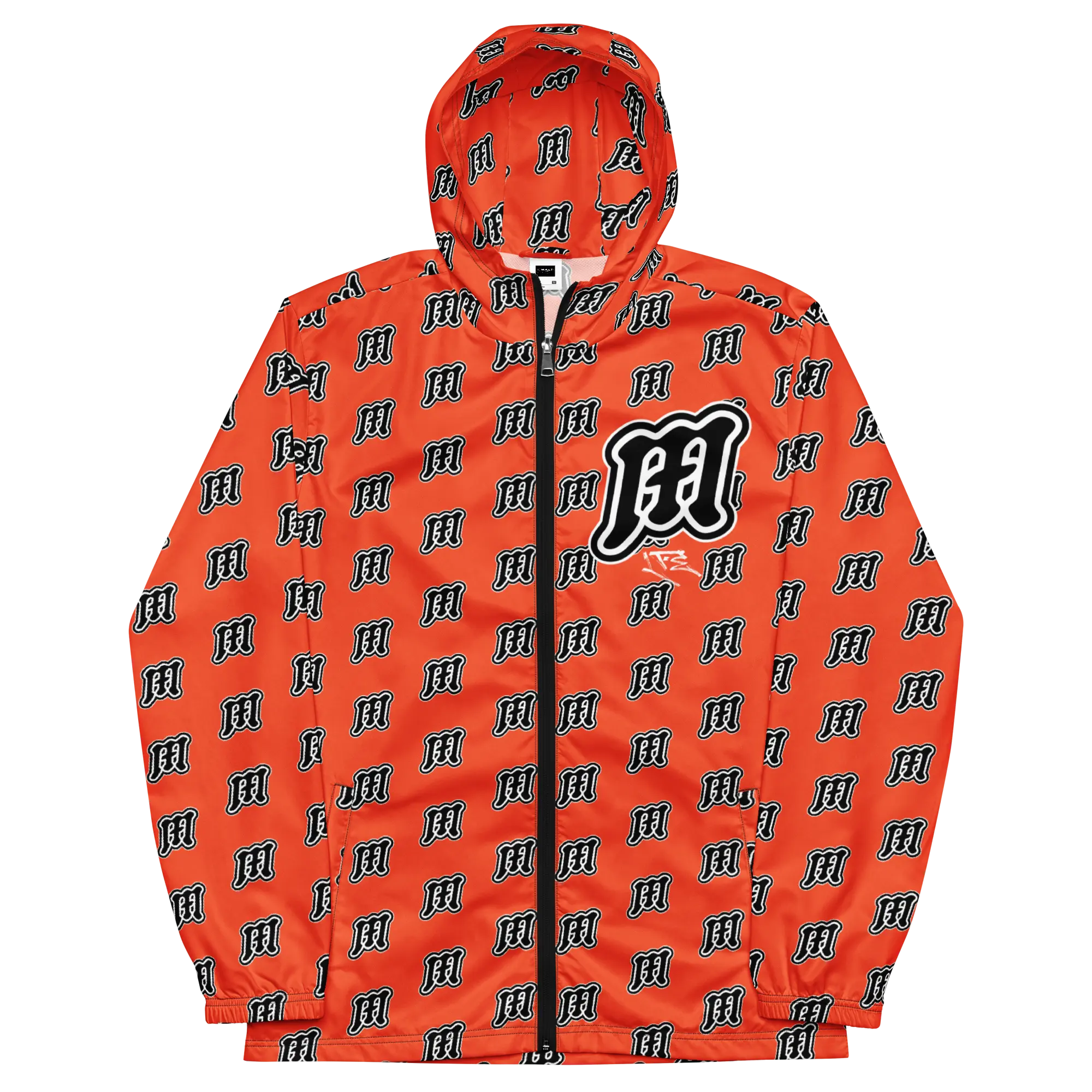 Men’s "M" Pattern Windbreaker (Orange)