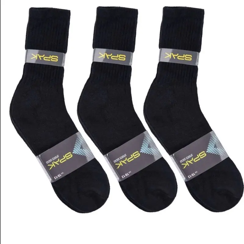 ( 12 pair ) SPAK Men’s Crew Sports Socks Set, Black Solid Silicone Grip Athletic Gym Performance Socks for Size 9-11, Athletic Grip Sock