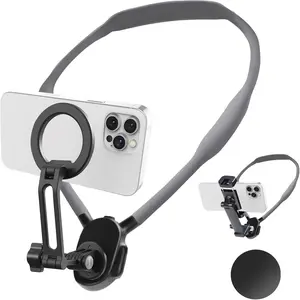 Phone Holder for Recording,   Mount for Phones, Hand Free Cell Phone Holder with Anti-Vibration Chest Strap for Recording POV/Vlog Video Selfie, Compatible with , Android, Gray