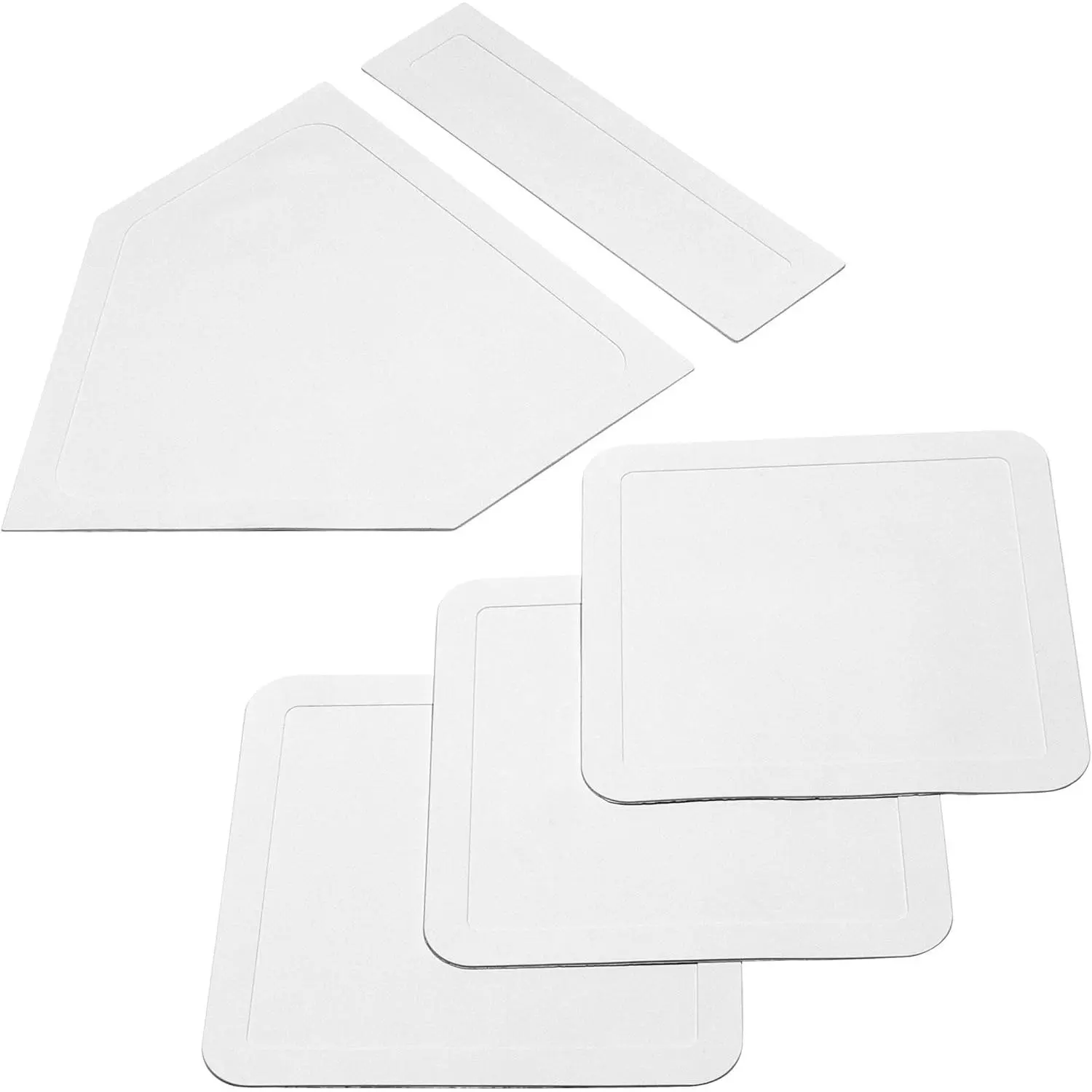 5-Piece Portable Baseball & Softball Base Set, Durable Weather-Resistant Rubber with Non-Slip Bottom for Kids & Adults, Indoor or Outdoor Practice Games, Ball Sports Equipment