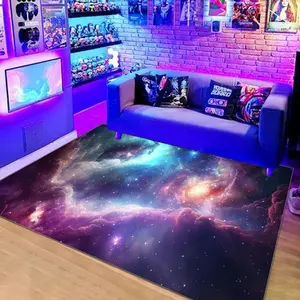Starry Sky Pattern Game Room Carpet, Home Decorative Rug, Cool Bedroom Decor, Fashionable Game Room Decor, Home Decor for Living Room, Bedroom, Game Room